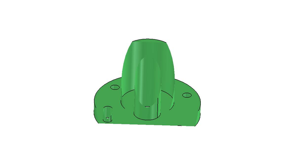 Isometric render of the flanged cylinder built by an AI agent in FreeCAD, showing flange, hub, bore, and the six-bolt circle